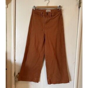 Madewell Emmett Wide Leg Crop Pants Warm Nutmeg Brown | Women's Size 26